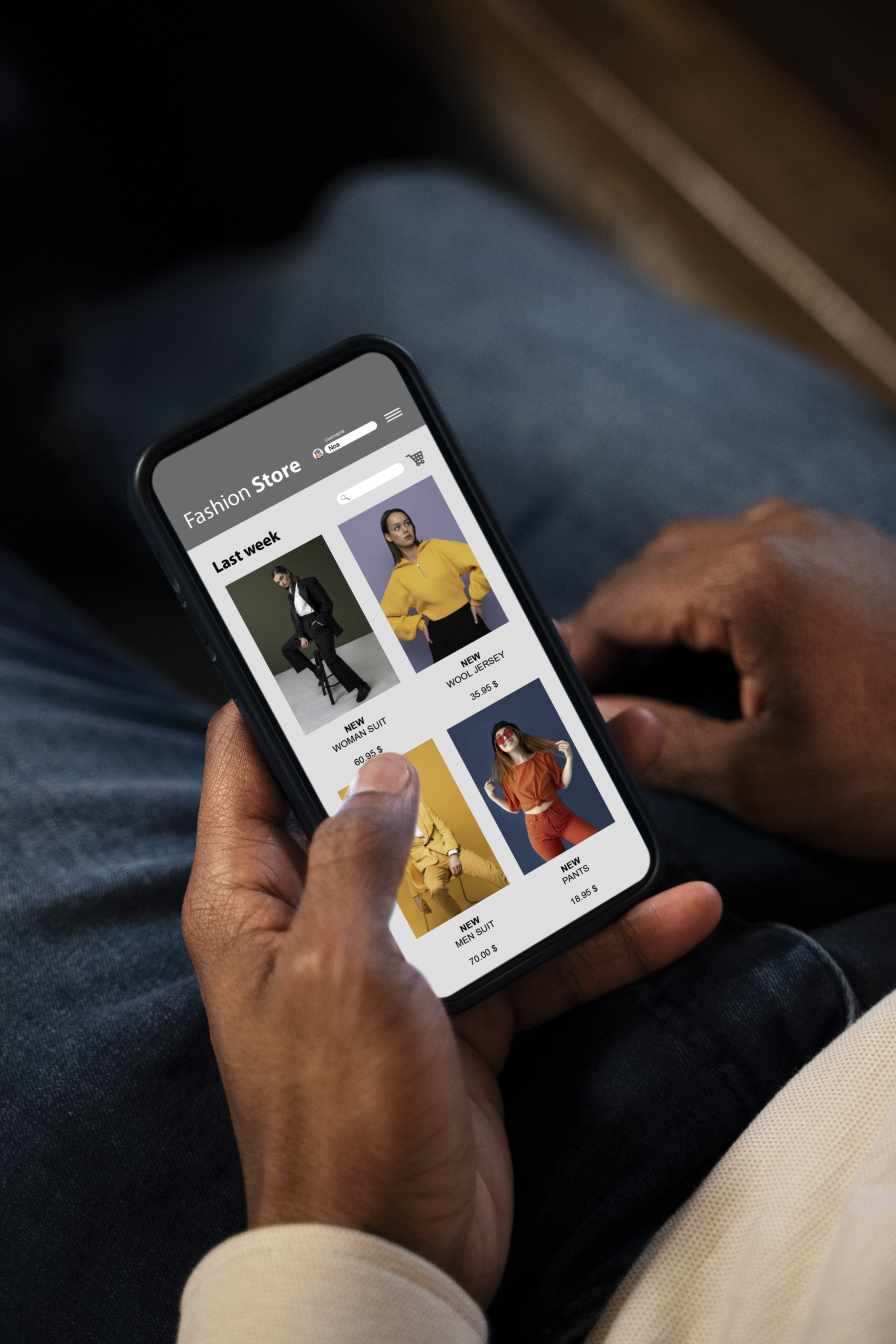 Customer using the app
